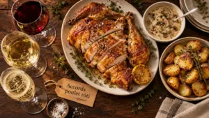 Que boire avec un poulet rôti : vin rouge, blanc et champagne avec poulet rôti