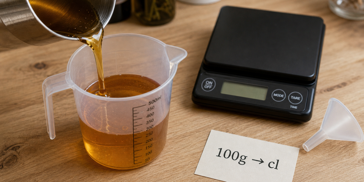 100g en centilitre : convertir sans erreur (verre doseur, balance, miel)