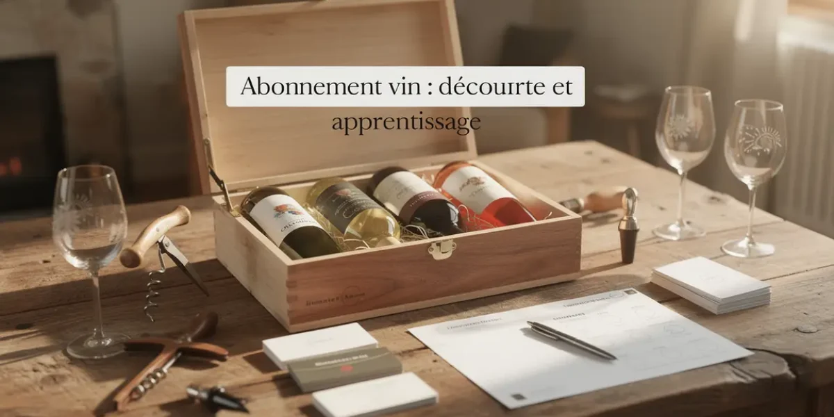Coffret de vin et fiches pour abonnement vin
