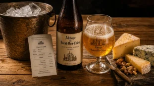 Affligem tripel 8,5 % : bouteille et verre tulipe