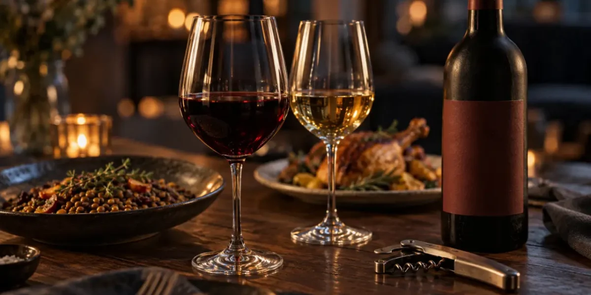 aoc crozes hermitage : verres de syrah du Rhône nord et cuisine