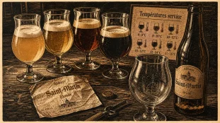 Bière belge en verres tulipe : fermentation et couleurs