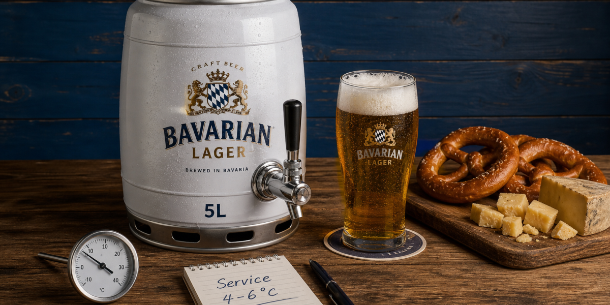 Biere fut 5l et service 4-6°C à domicile, verre et mousse fine