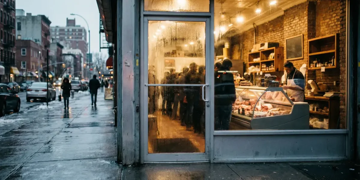 boucherie quartier file d'attente matin
