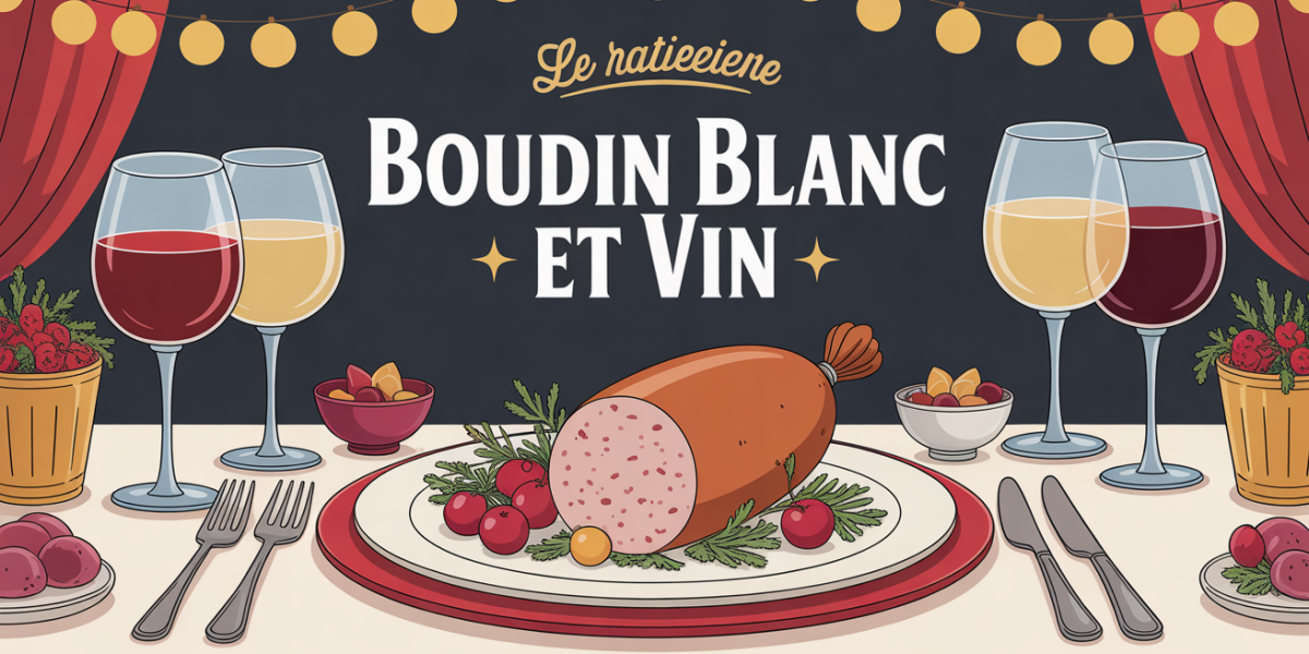 Table festive boudin blanc verres de vin accord