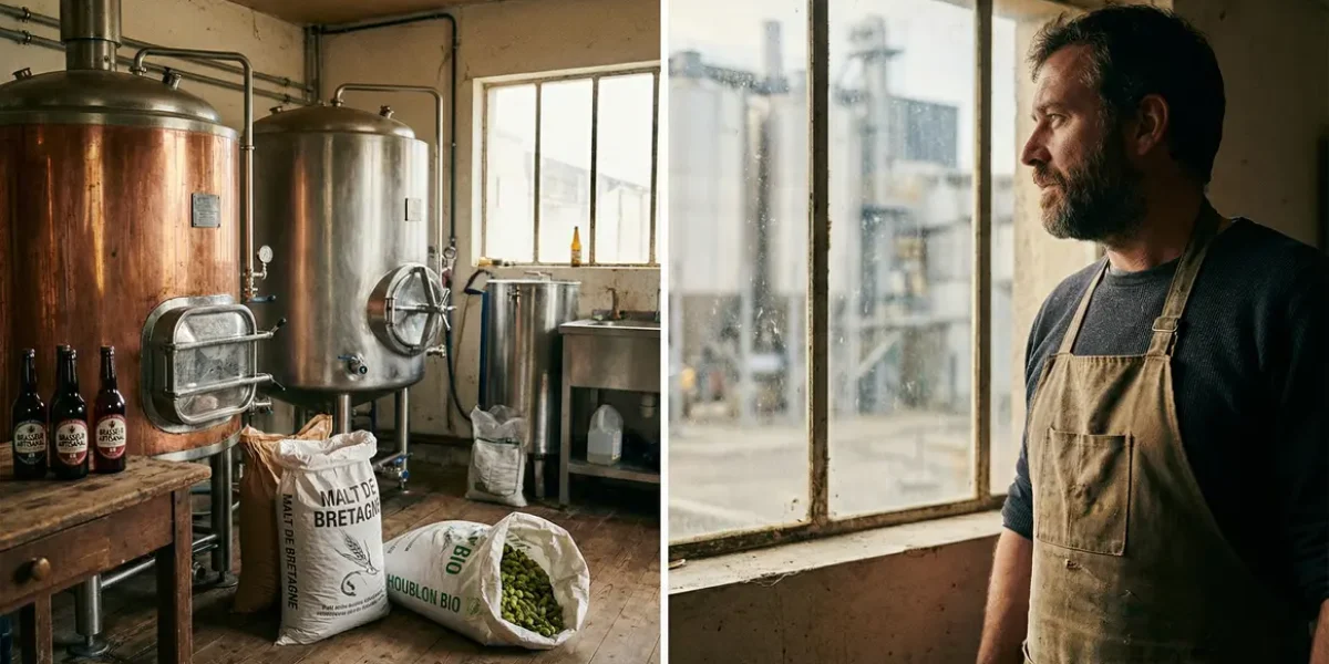 Atelier brasserie artisanale en France et usine moderne en 2025