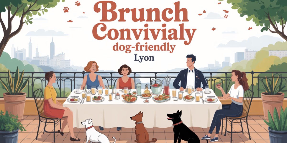 Table brunch convivial dog-friendly Lyon, familles et chiens