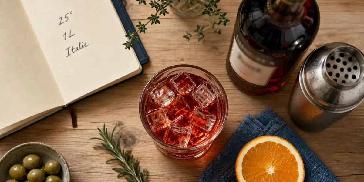 Campari alcool, degré et goût pour Spritz : verre, glaçons et orange