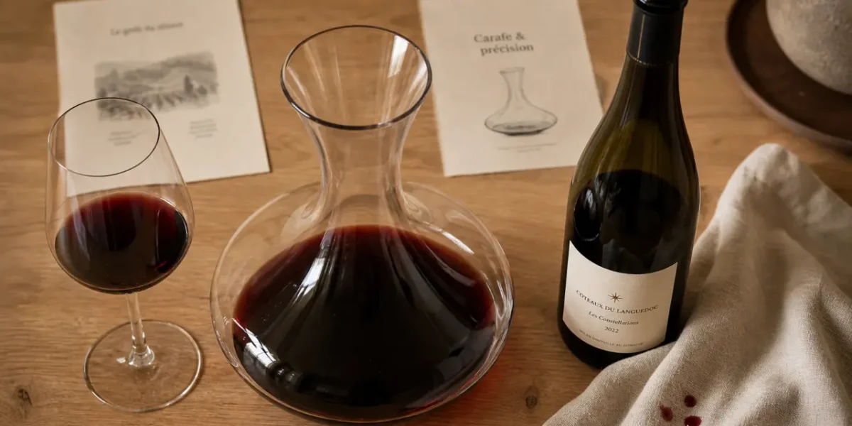 Carafe à vin pour aérer la bouteille selon le type de vin