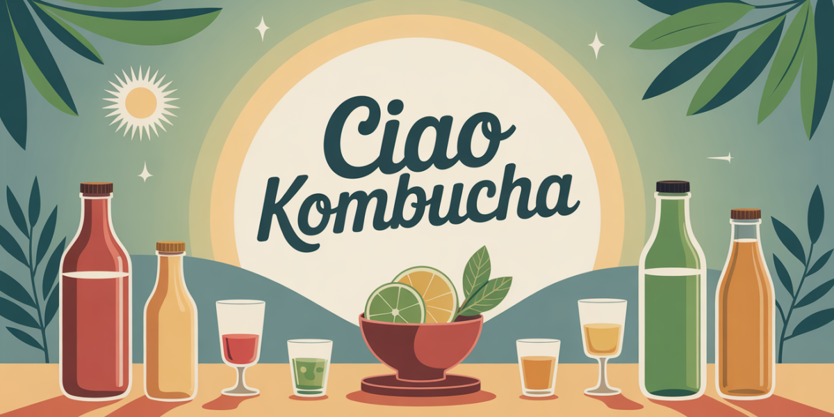 Scène bouteilles Ciao Kombucha ambiance conviviale bien-être