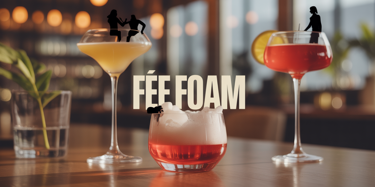 cocktail mousseux fee foam ensemble au bar