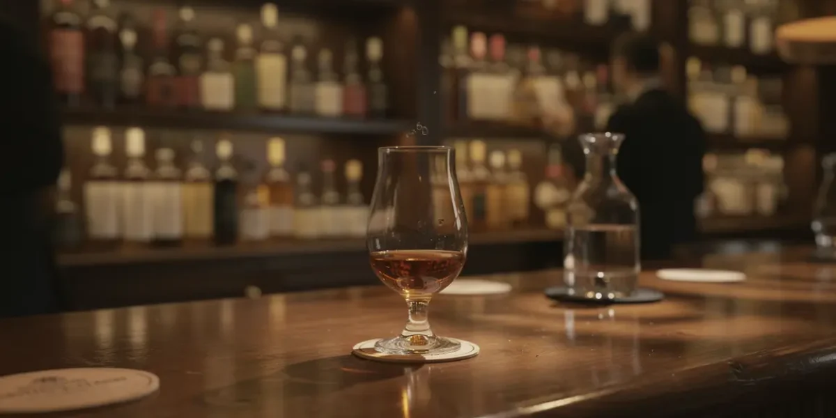 etageres whisky verre tulipe ambiance elegante