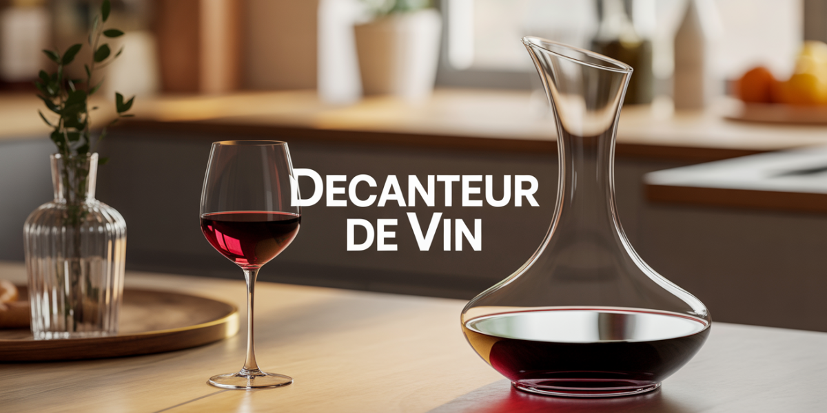 decanteur de vin sur table elegante