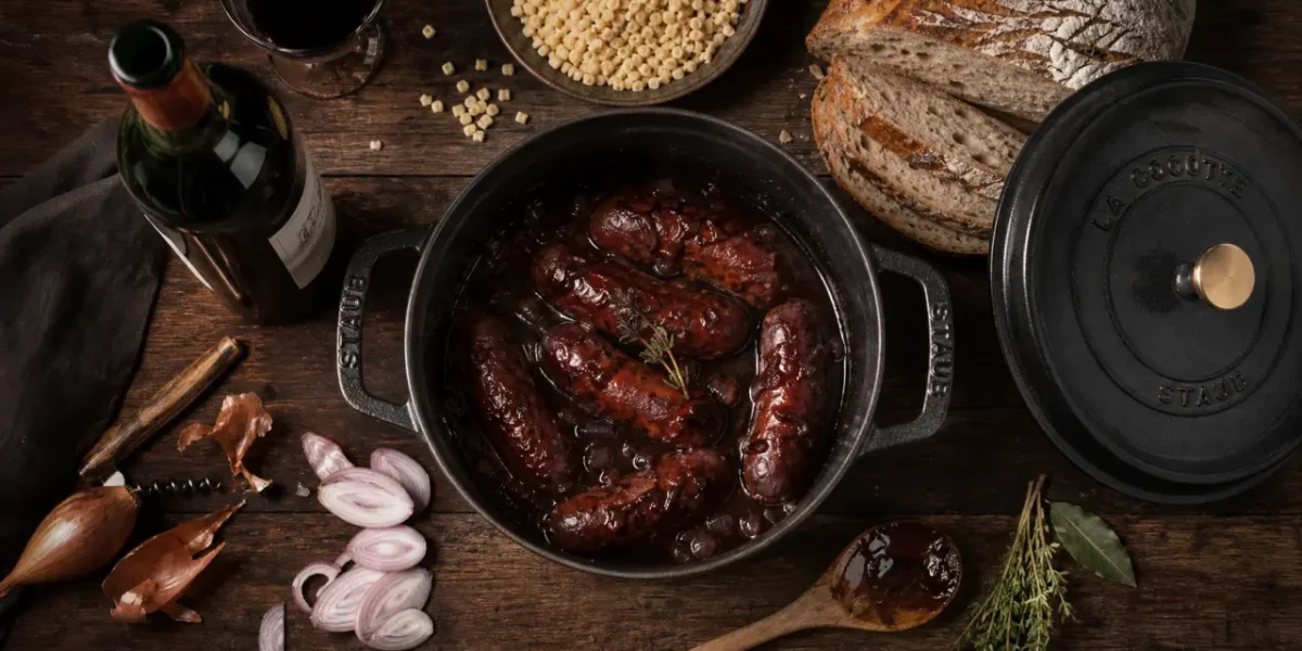 Diot vin rouge mijoté, sauce bien liée