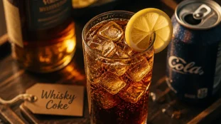 Dose whisky coca : highball au whisky et cola, citron et glaçons