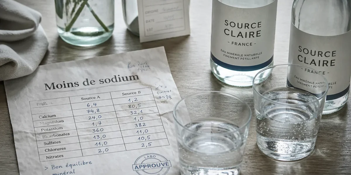 Eaux pétillantes les moins salées : bouteilles pauvres en sodium