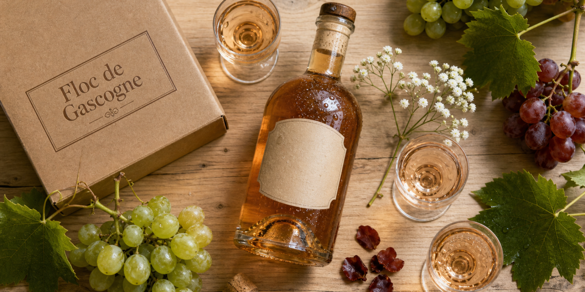 Floc de Gascogne blanc rosé rouge, mutage en bouteille et raisins