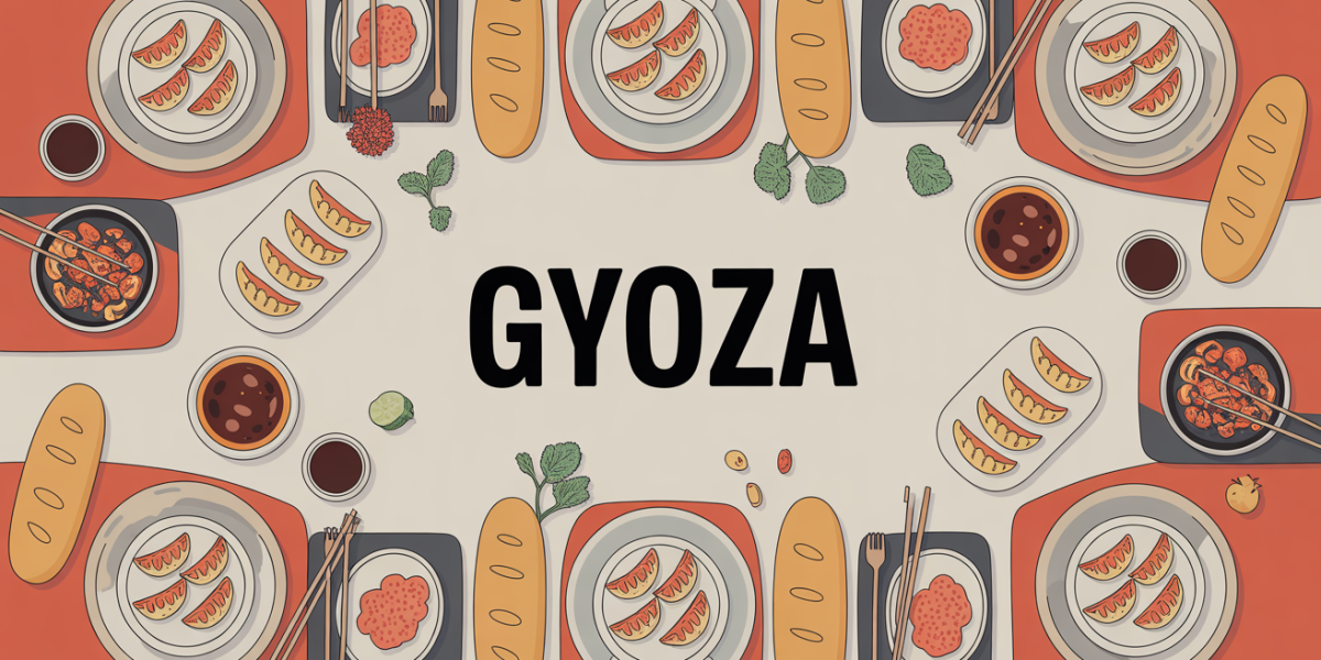 Table conviviale avec gyoza raviolis japonais demi lune