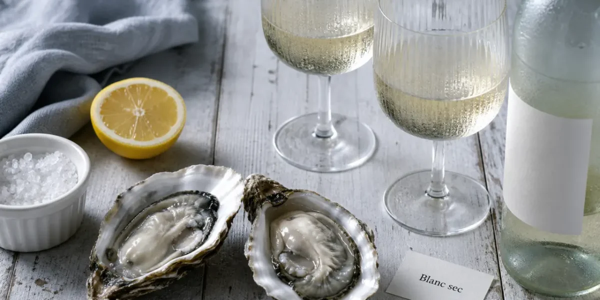 Huitres vin blanc à 8-10 °C : Muscadet et Chablis