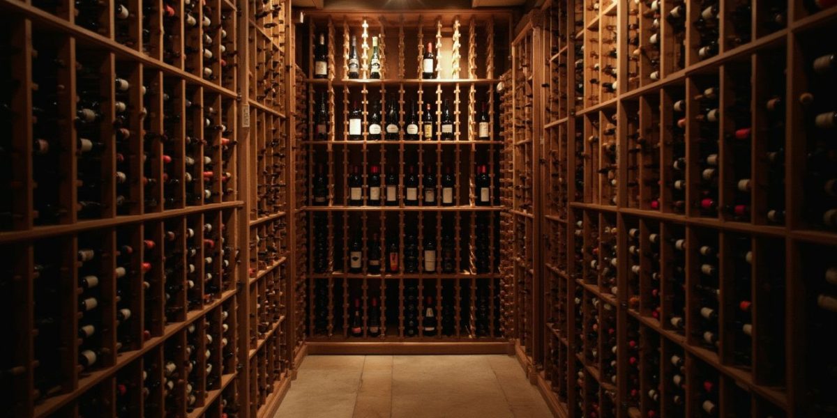 conservation du vin : bouteille de vin dans une cave à température contrôlée
