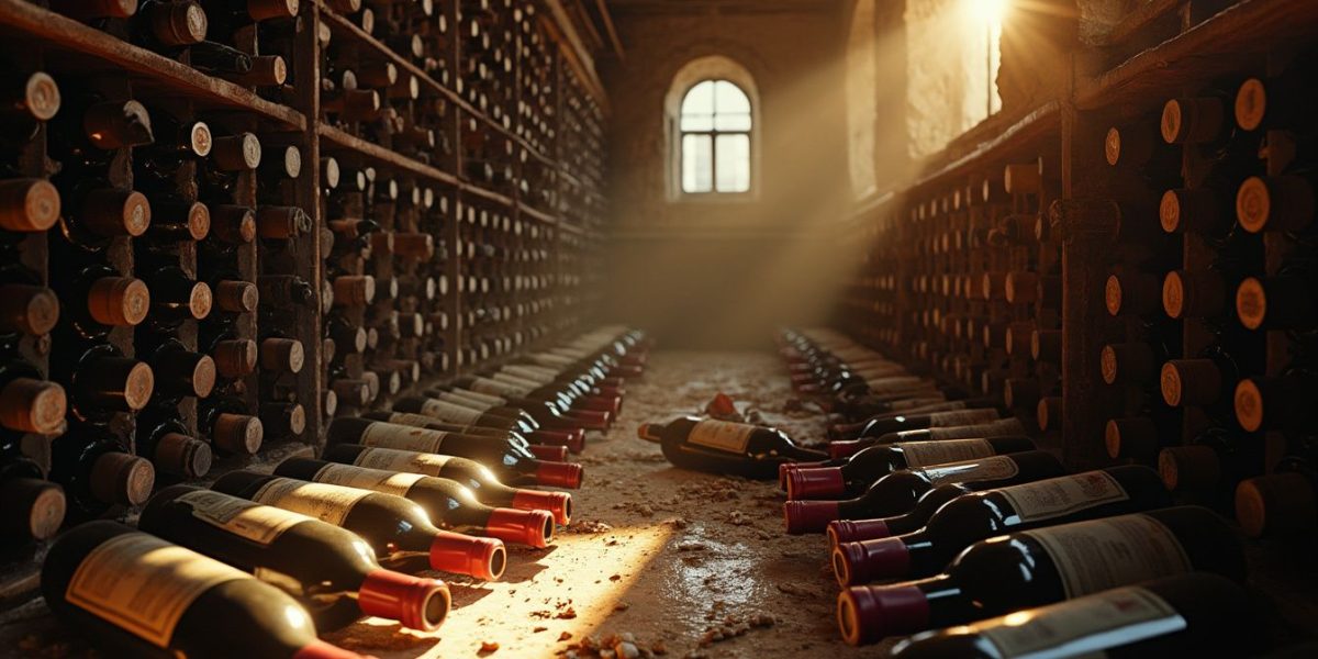 stockage du vin : bouteilles de vin bien rangées dans une cave à vin