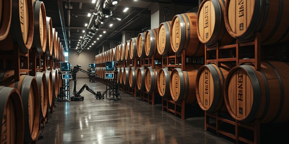 vin : vue d'une cave à vin moderne avec contrôle électronique de la température