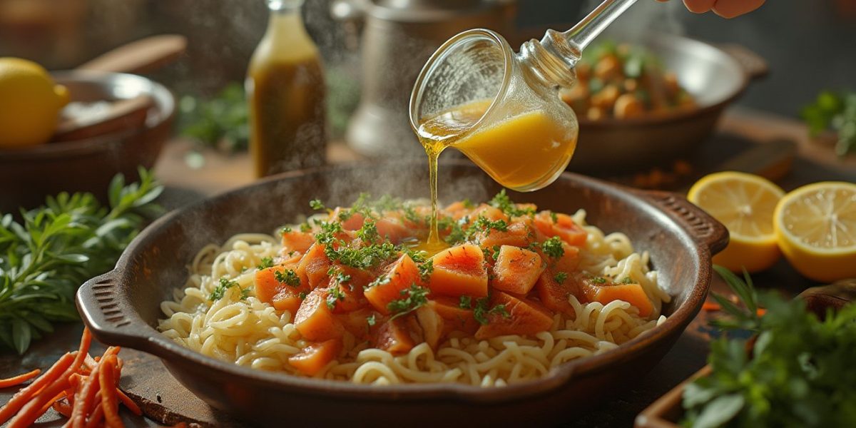 substituts au vin : divers ingrédients de cuisine comme vinaigre, jus de fruits, bouillon