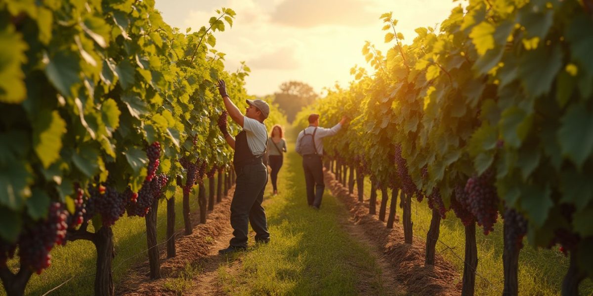 vendanges manuelles : récolte manuelle de raisins dans un vignoble