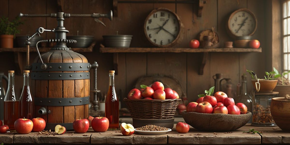 cidre fait maison : étapes de la fabrication du cidre avec pommes fraîches et fermentation