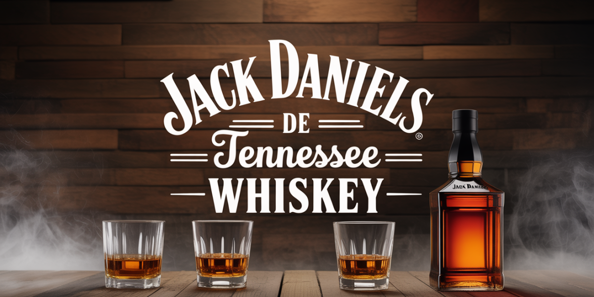Jack Daniels Tennessee Whiskey, tonneaux, verres, ambiance chaleureuse