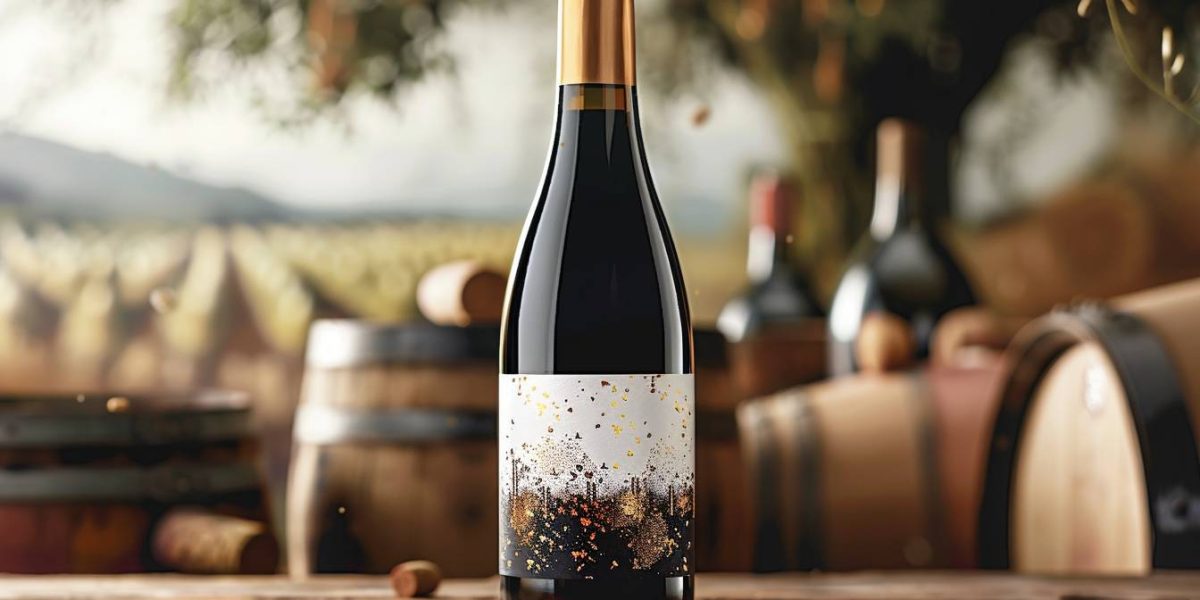 vin : étiquette de vin montrant des mentions légales, indication géographique et design