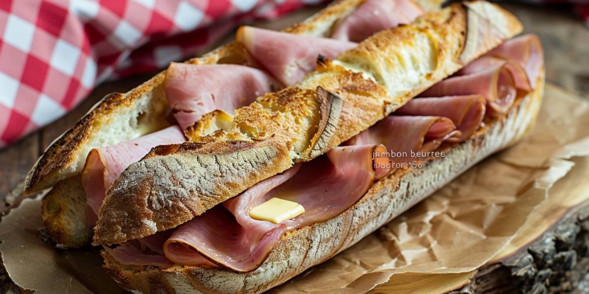 jambon beurre : baguette garnie de jambon et beurre