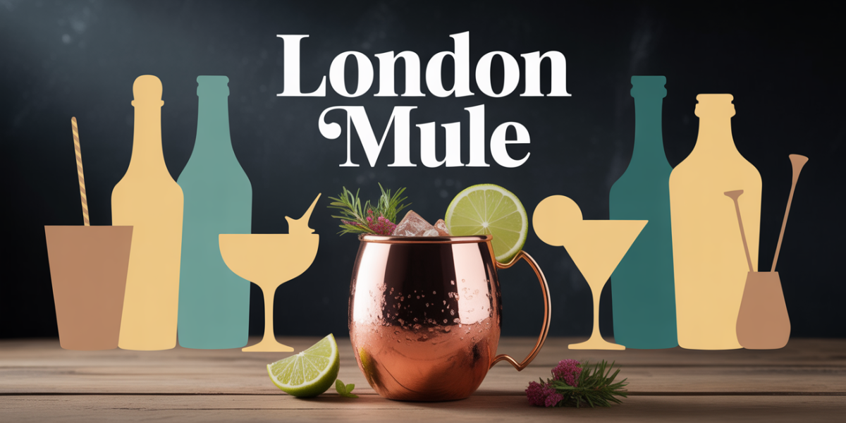 London Mule cocktail doré dans verre cuivré avec citron vert et menthe