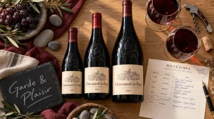 Meilleur chateauneuf du pape : Garde & Plaisir, bouteilles et verres
