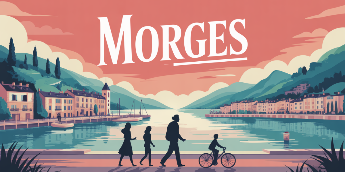Ville Morges lac Léman vignes port famille