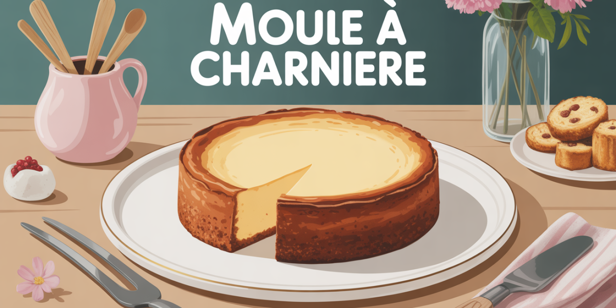 cheesecake doré sur assiette avec moule à charnière et ambiance familiale