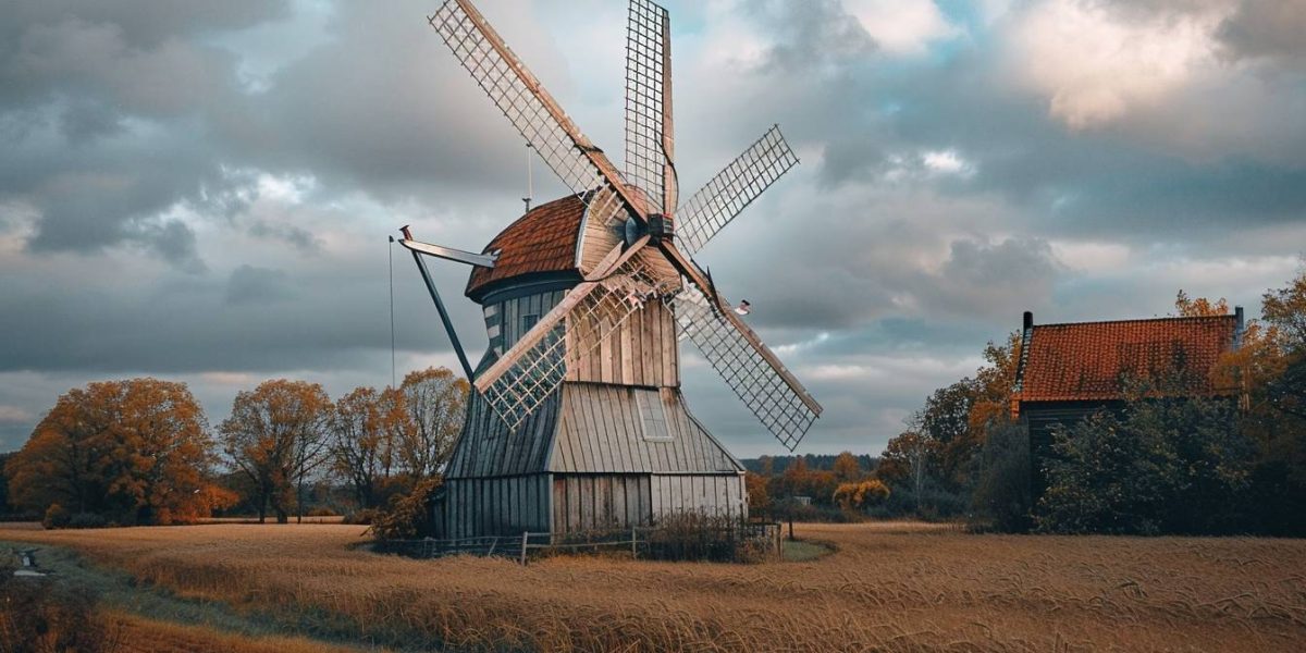 Moulin-à-Vent : moulin à vent en pierre avec des vignobles en arrière-plan