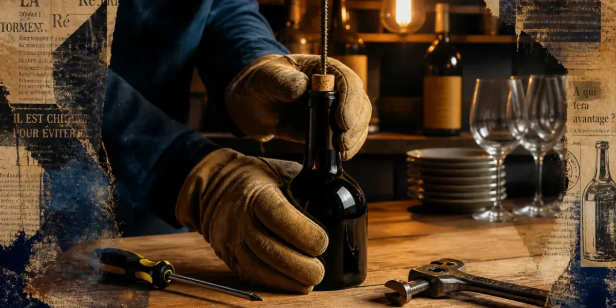 Ouvrir bouteille sans tire bouchon avec vis et outils