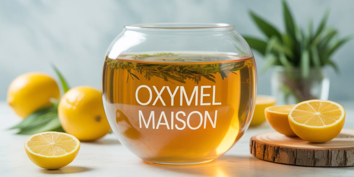 oxymel recette bocal liquide ambré herbes