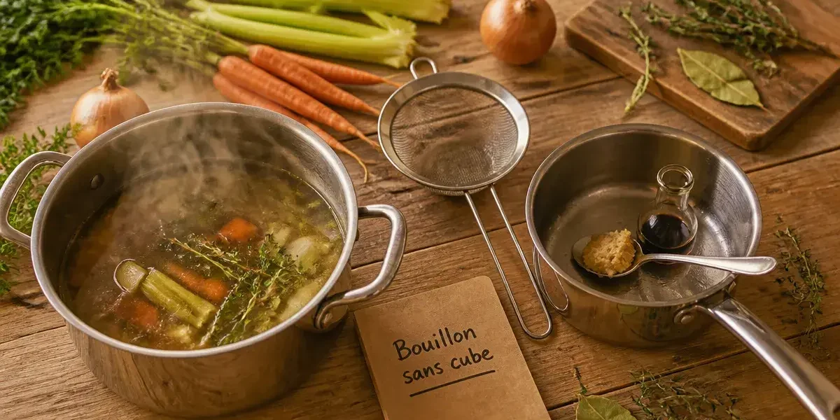 Par quoi remplacer le bouillon de volaille : bouillon de légumes, miso et sauce soja