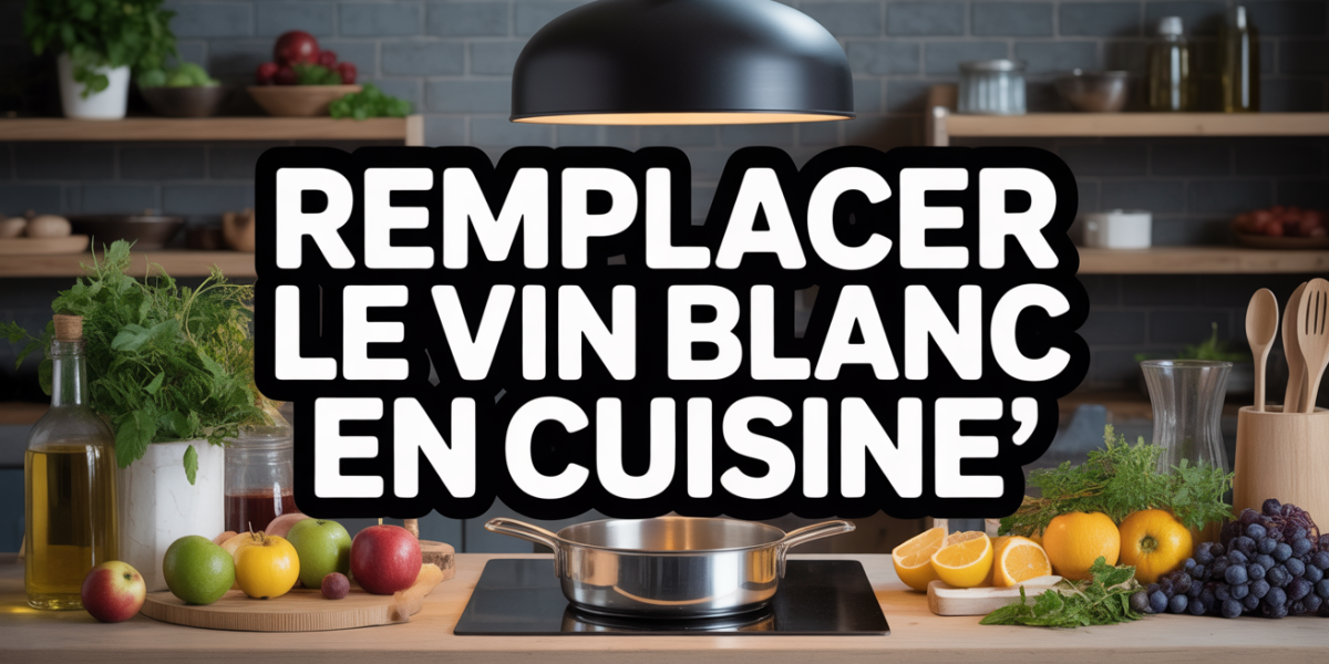 plan de travail cuisine avec ingredients remplaçant vin blanc