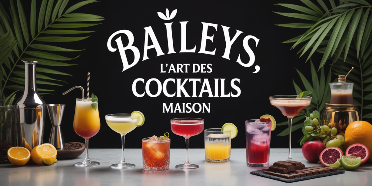 baileys cocktails maison sur table elegante avec accessoires