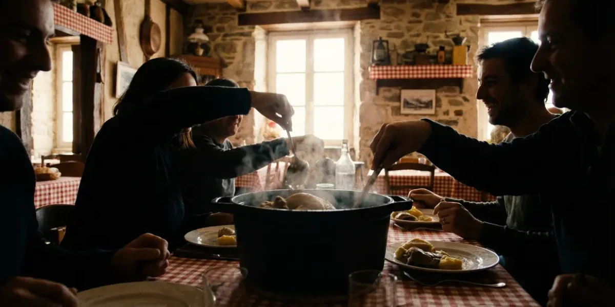 Poule au pot servie à Pau dans un restaurant de Béarn