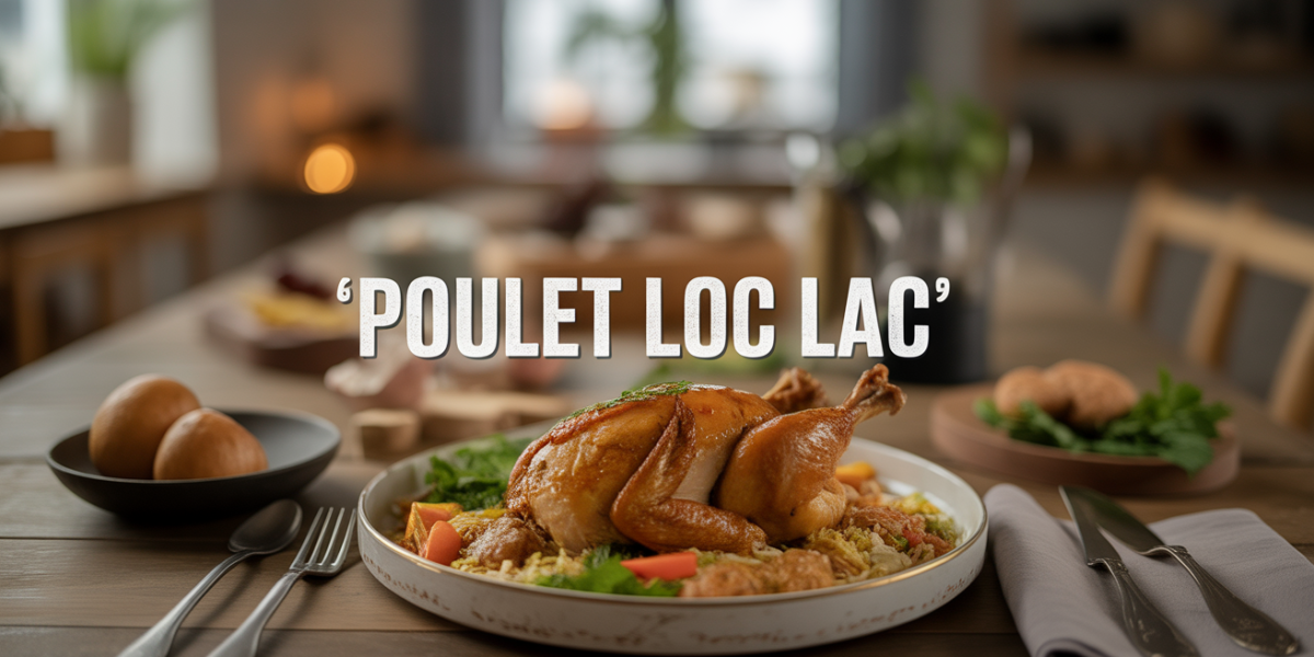 Plat de poulet loc lac convivial, riz et legumes