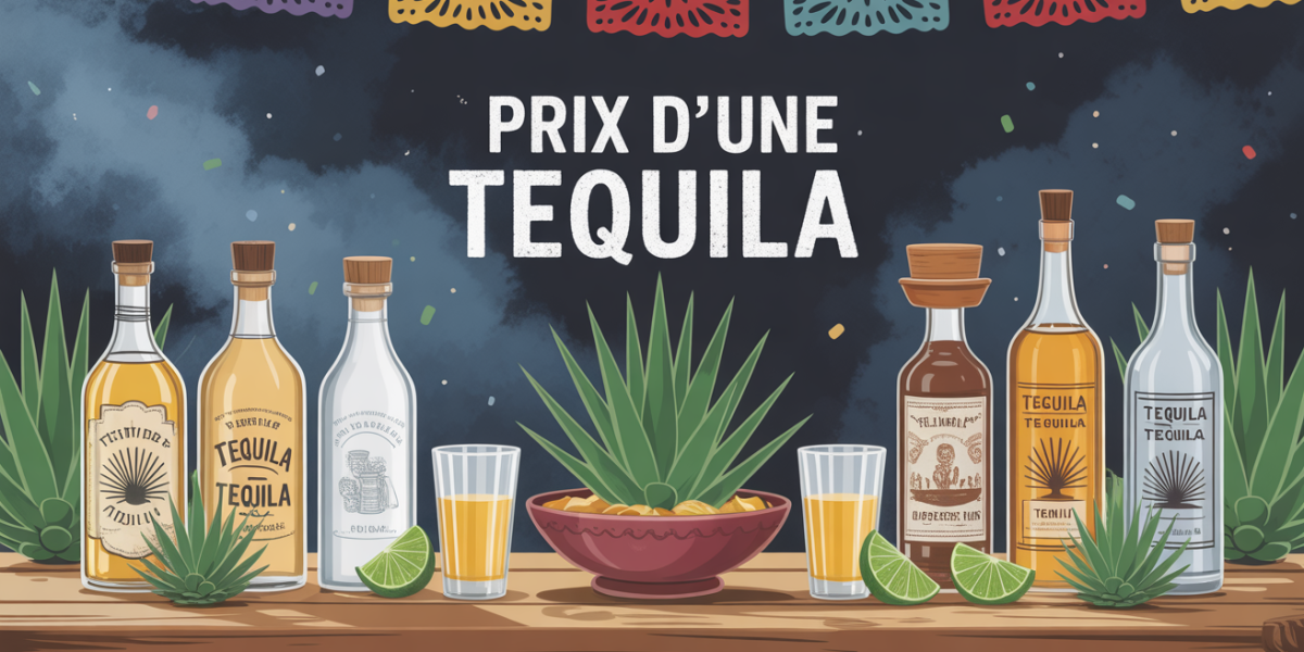 prix d'une tequila table bouteilles agave verre mexique