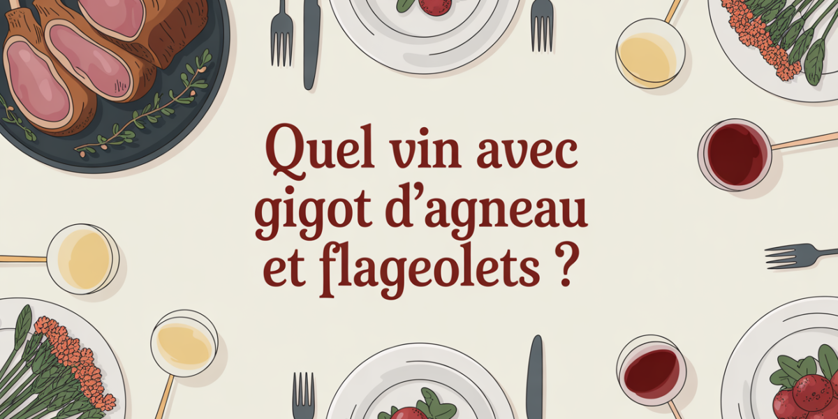 table gigot d'agneau flageolets verres de vin accord