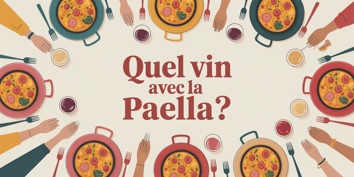 Table conviviale paella et verres, question Quel vin avec la paella