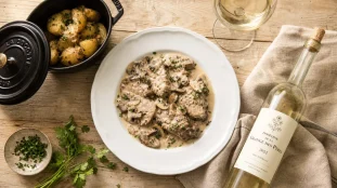 Quelle viande cuisiner avec du vin blanc : veau aux champignons et sauce vin blanc