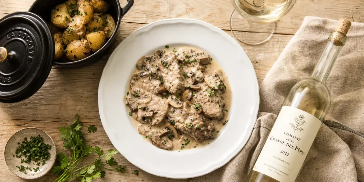 Quelle viande cuisiner avec du vin blanc : veau aux champignons et sauce vin blanc