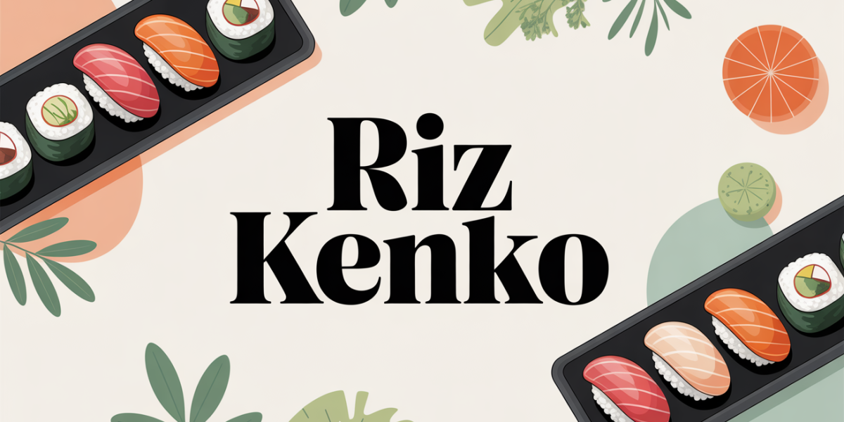 Sushis Riz Kenko vue de haut fond vegetal moderne